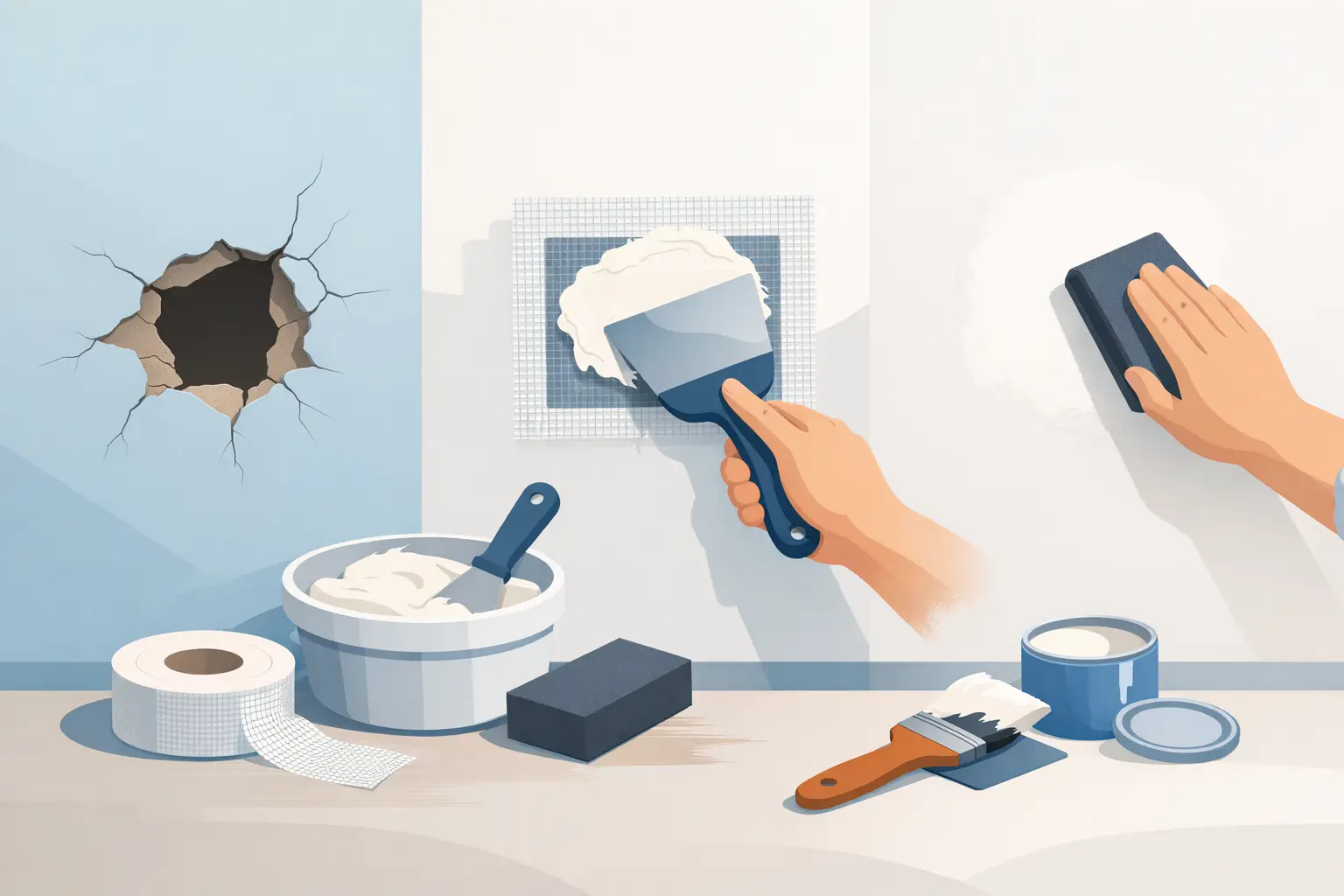 How to Repair a Hole in a Plasterboard Wall